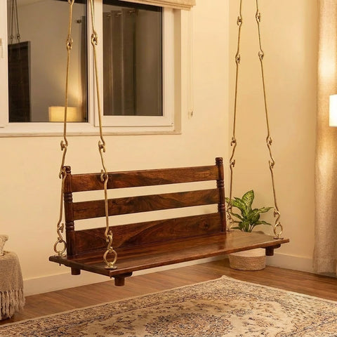 PRITI premium Sheesham wood wooden swing for living room and balcony
