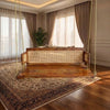 PRITI reversible Sheesham wood swing with cane back and Honey finish
