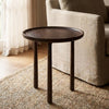 PRITI round European Ash Wood side table for living room