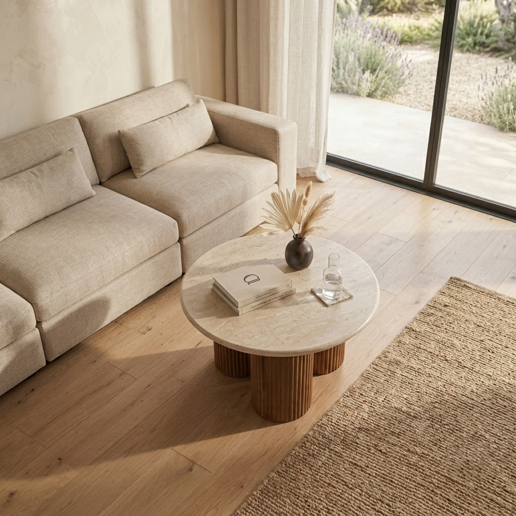 PRITI round coffee table for modern living room