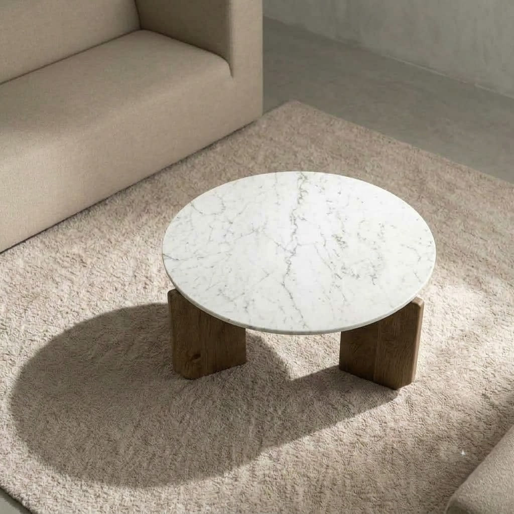 PRITI round coffee table for modern living room décor