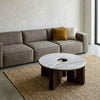 PRITI round coffee table set of 2 with Banswara White Marble tops