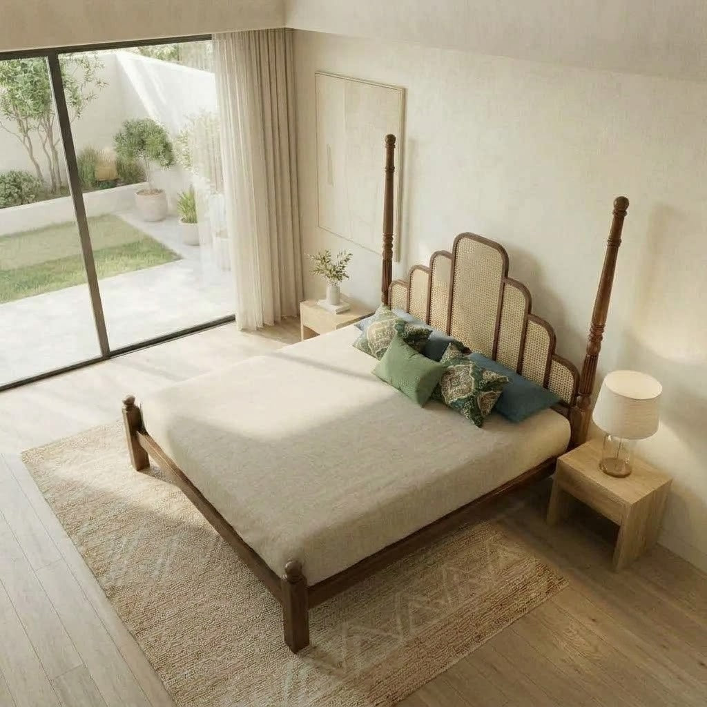 PRITI solid Sheesham wood King bed for modern bedroom