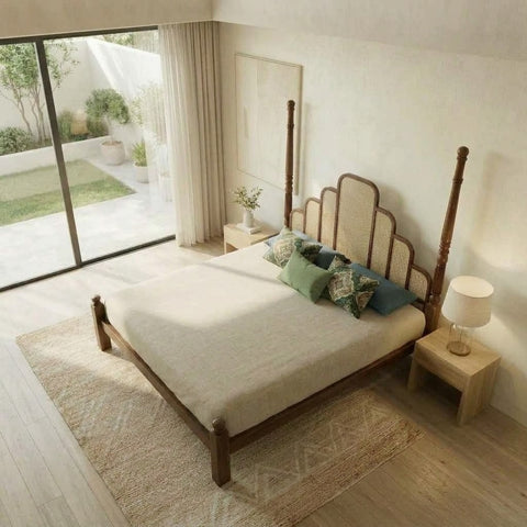 PRITI solid Sheesham wood King bed for modern bedroom