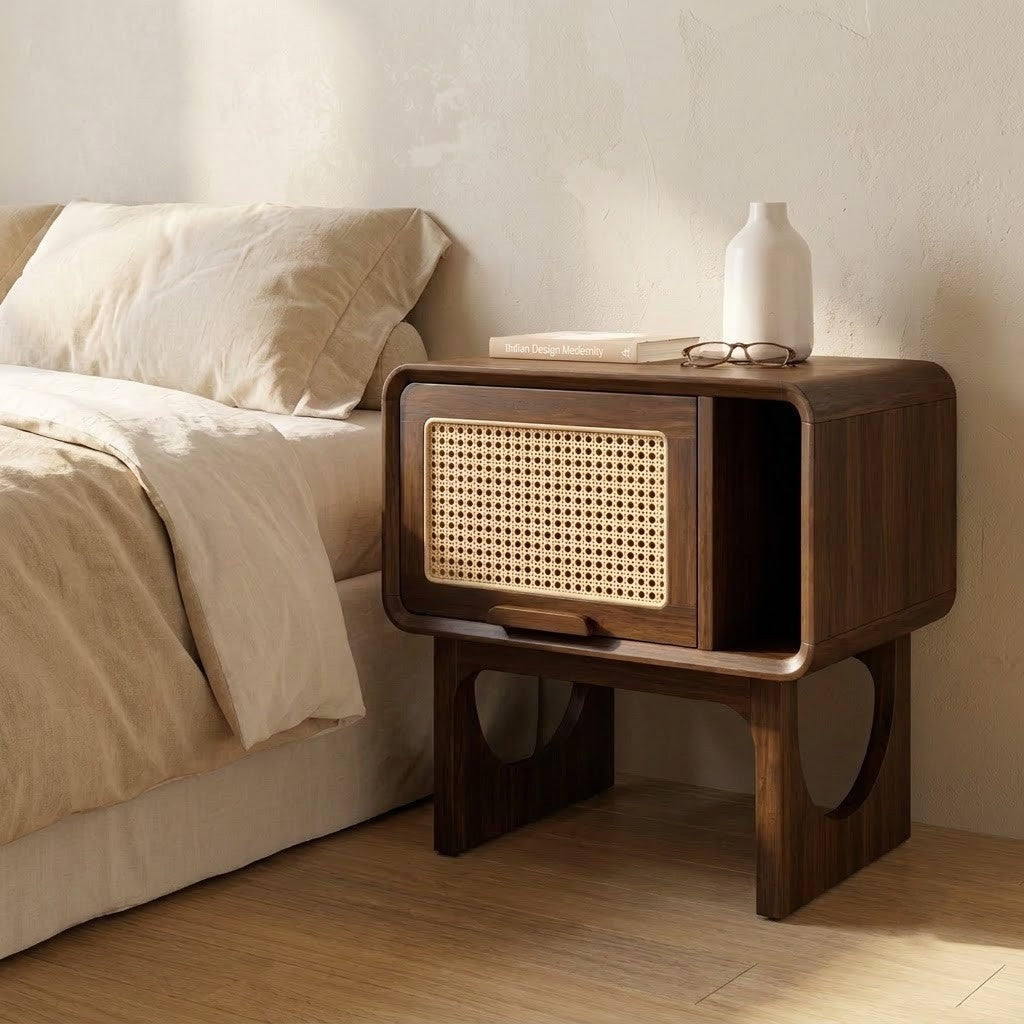 PRITI solid Sheesham wood bedside table 