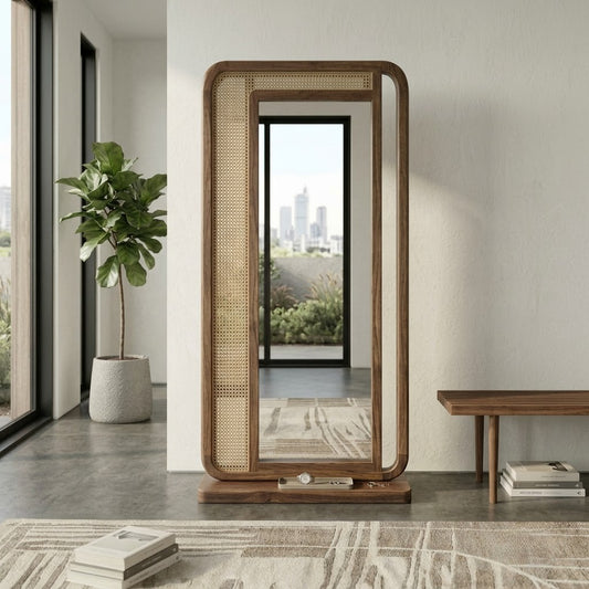 PRITI solid Sheesham wood framed vertical mirror for home