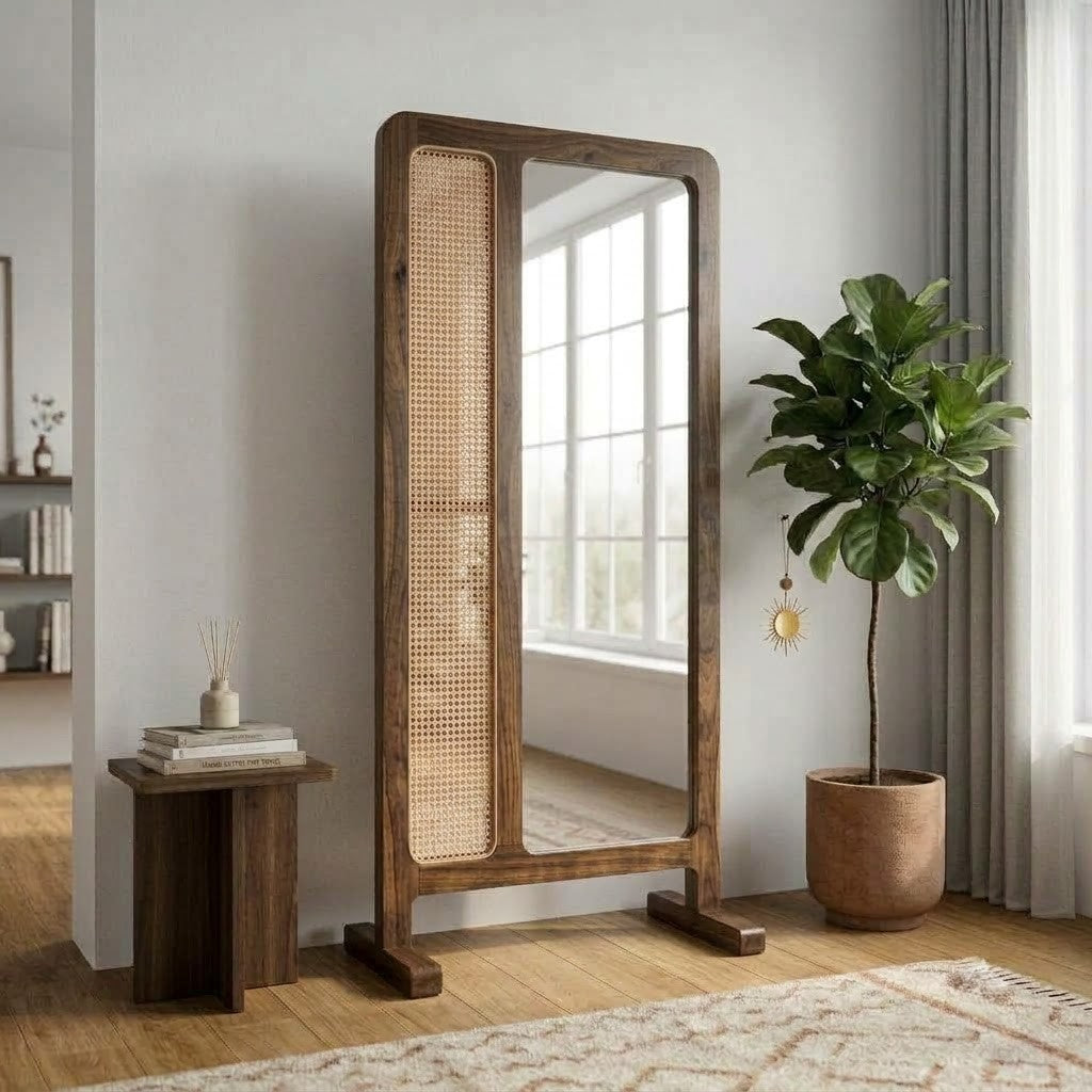 PRITI solid Sheesham wood full body mirror for home