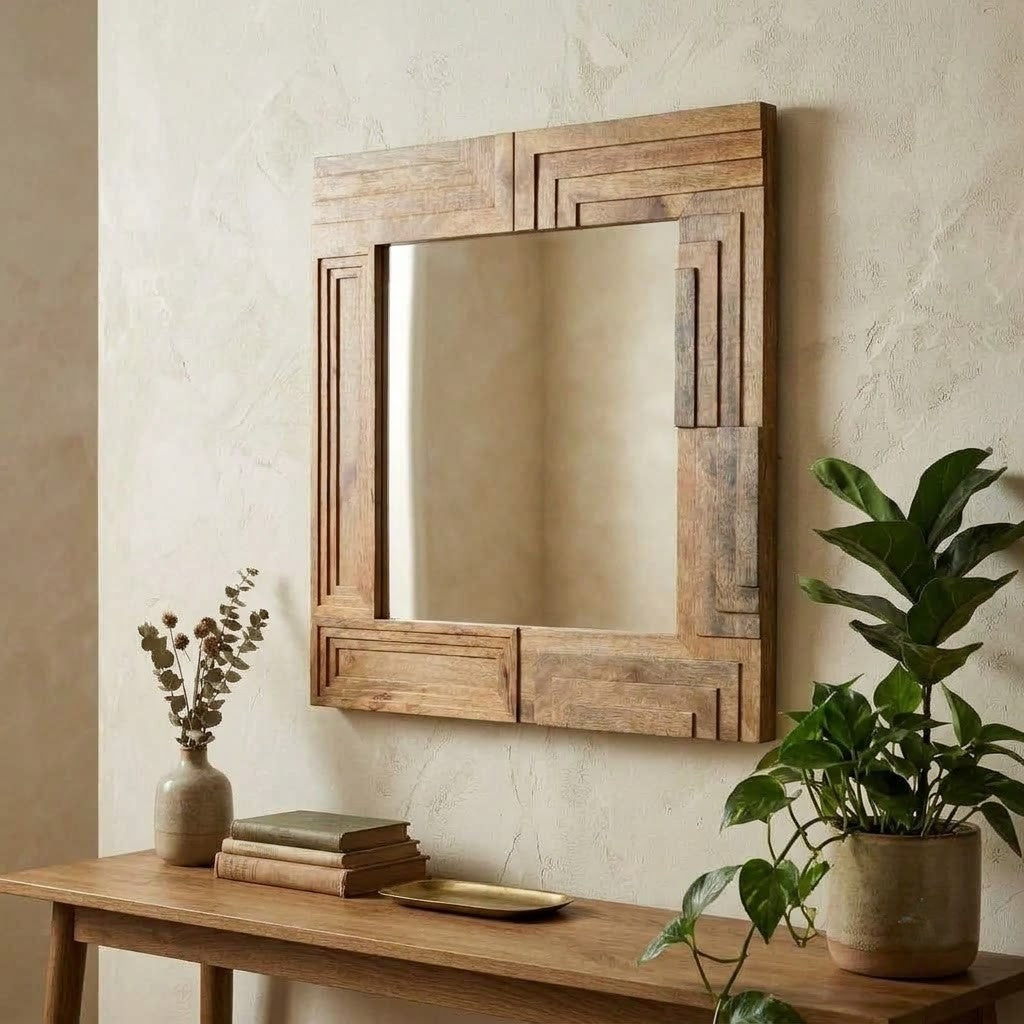PRITI square decorative mirror for hallway and entryway