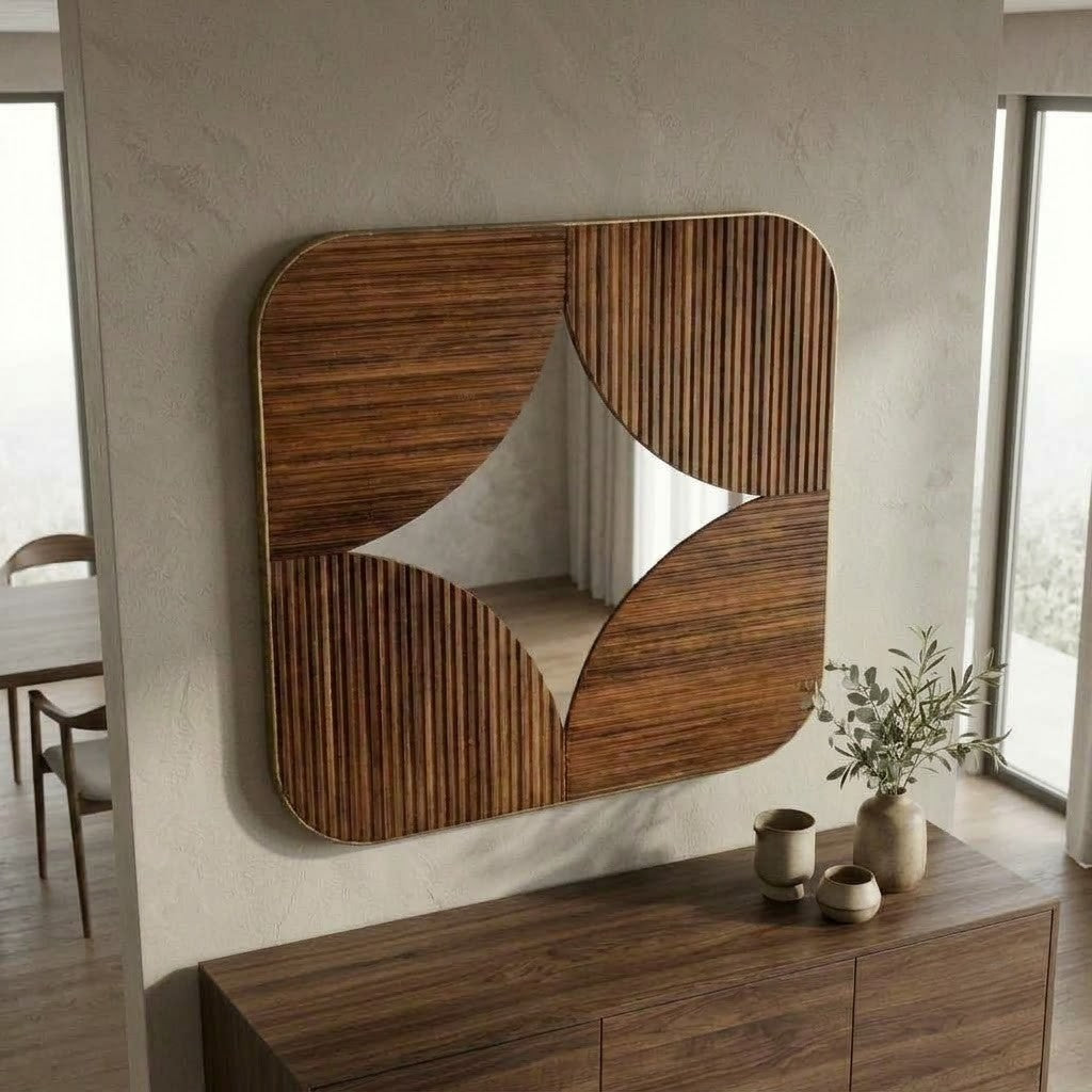 PRITI square decorative wall mirror 93 × 93 cm for modern home decor