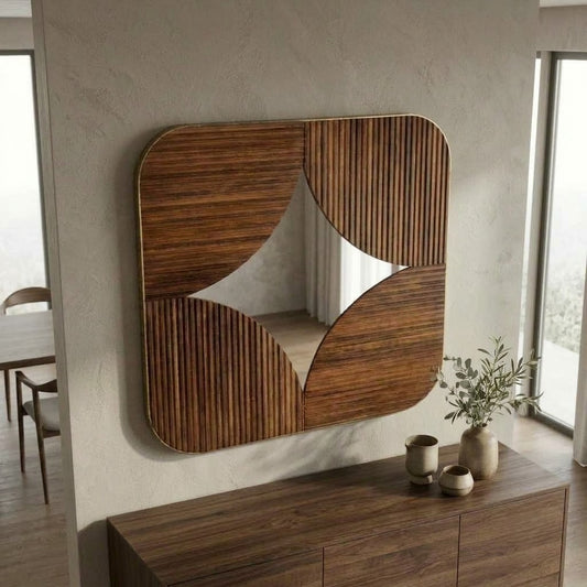 PRITI square decorative wall mirror 93 × 93 cm for modern home decor