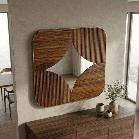 PRITI square decorative wall mirror 93 × 93 cm for modern home decor