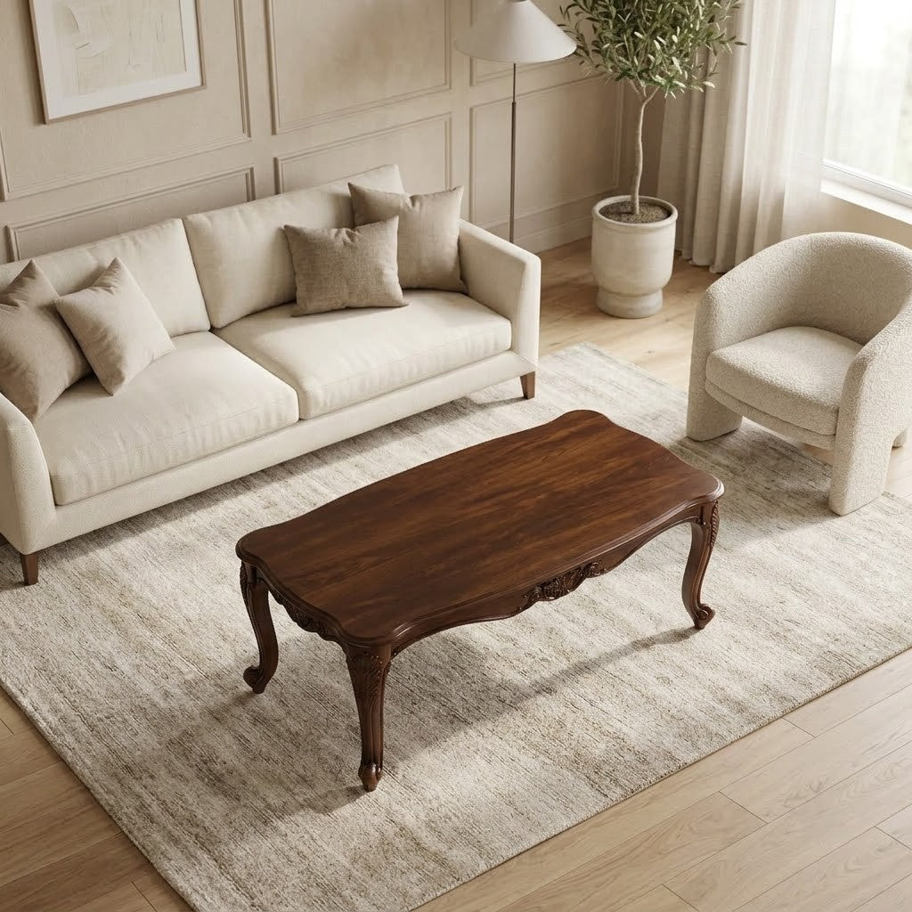 PRITI traditional living room center table measuring 132 cm