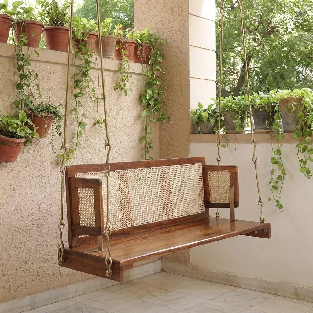 PRITI traditional wooden swing Jhula for lounge and relaxation