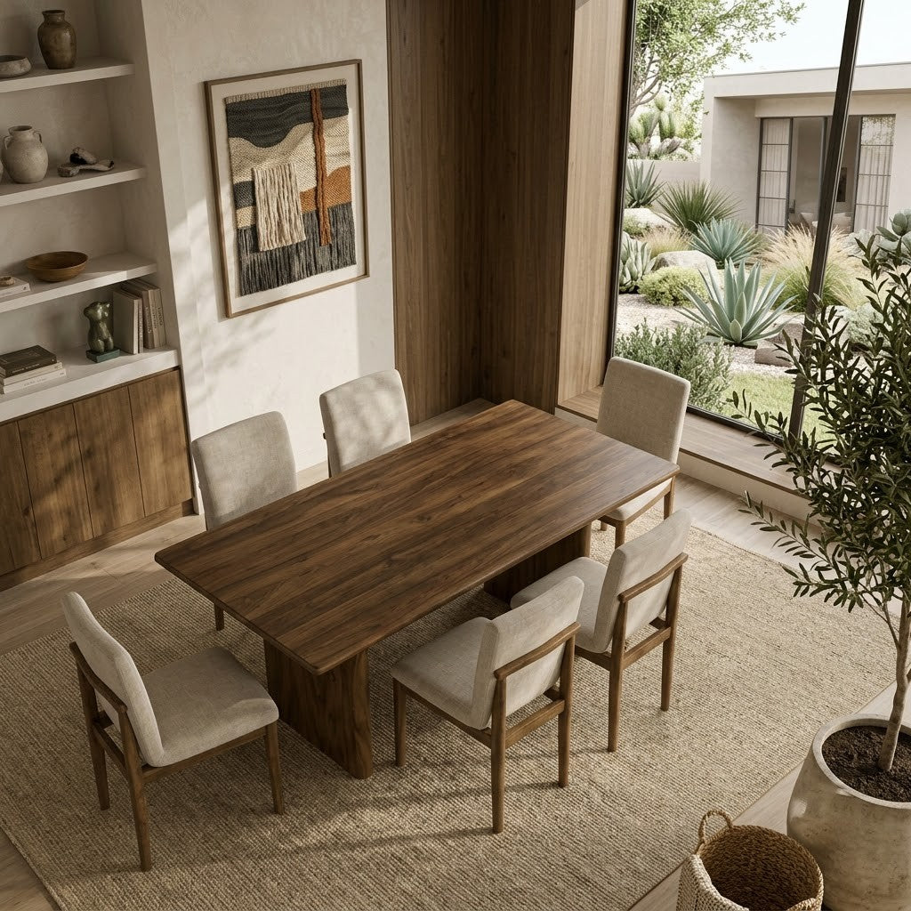 PRITI walnut dining furniture set for family meals