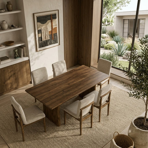 PRITI walnut dining furniture set for family meals