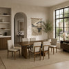 PRITI walnut finish wooden dining table set with six chairs