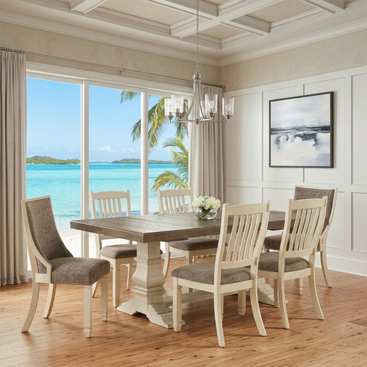 PRITI white extension dining table set with 12 chairs