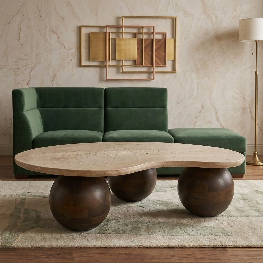PRITI wooden centre table 104×76 cm for living room