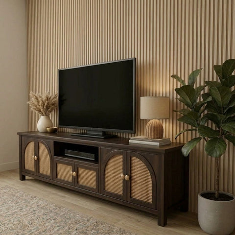 Premium PRITI wooden TV stand for modern living room interior
