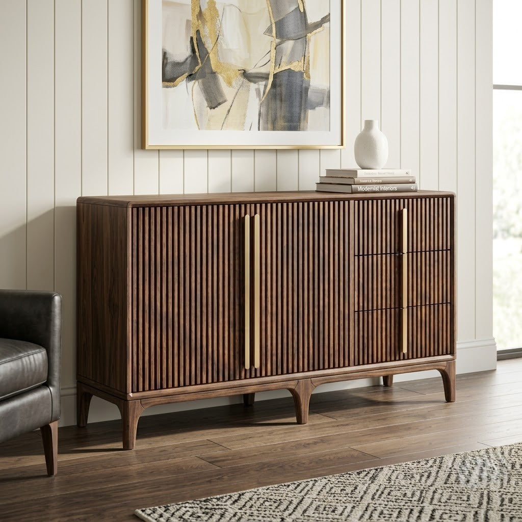 Premium Walnut Sideboard – Solid Wood Storage Unit