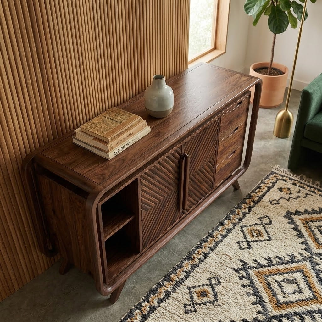 Premium Wooden Sideboard with Hinged Cabinet Doors
