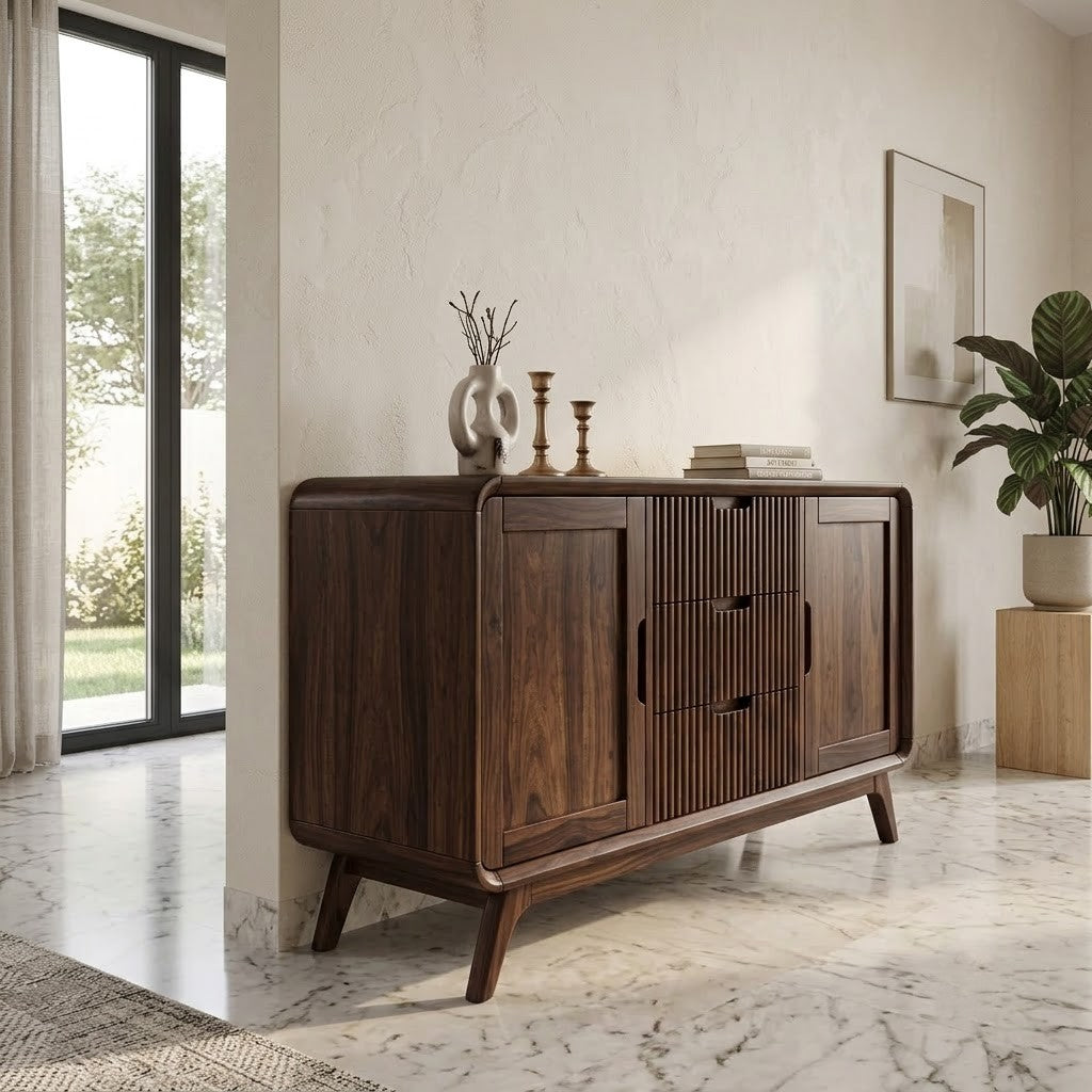 RITI Sideboard: Sheesham Wood Meets Walnut Finish