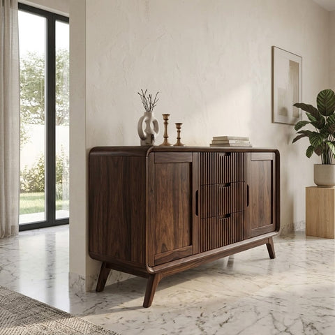 RITI Sideboard: Sheesham Wood Meets Walnut Finish