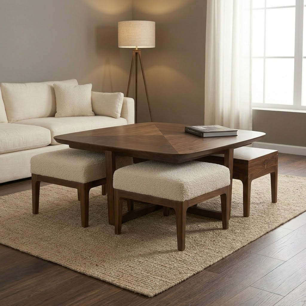 RITI Wooden Nesting Tables for Living Room