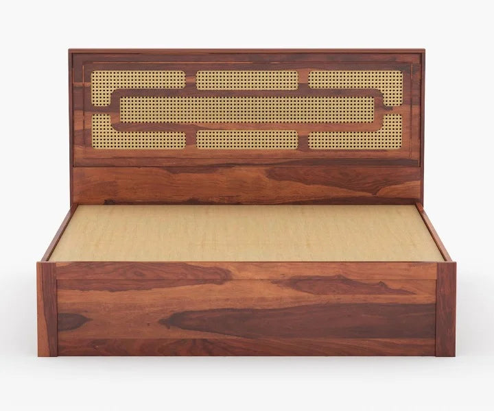 PRITI Wooden Cane King/Queen Size Bed