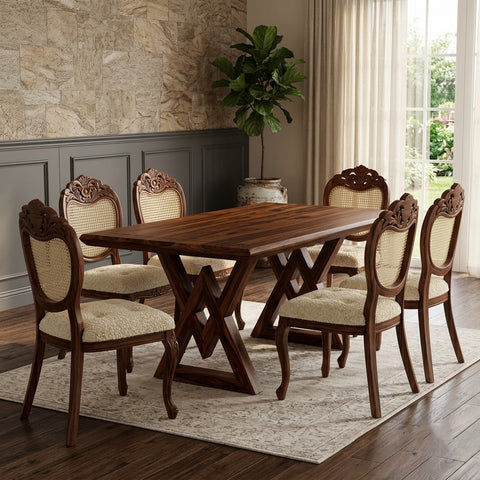 Rectangular Sheesham Wood Dining Furniture for Six
