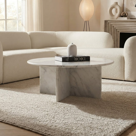 Santa Helena marble coffee table 79cm to 140cm diameter size options
