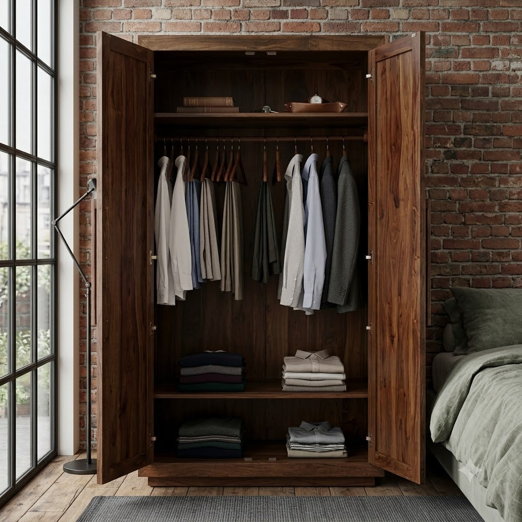 Sheesham Wood Almirah for Bedroom – Dark Walnut | PRITI