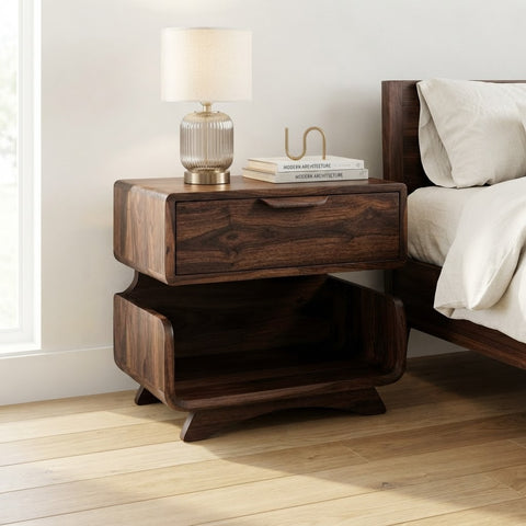 Sheesham Wood Bedside Table with Storage by PRITI