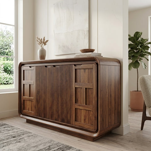 Sheesham Wood Sideboard with Rounded Edges