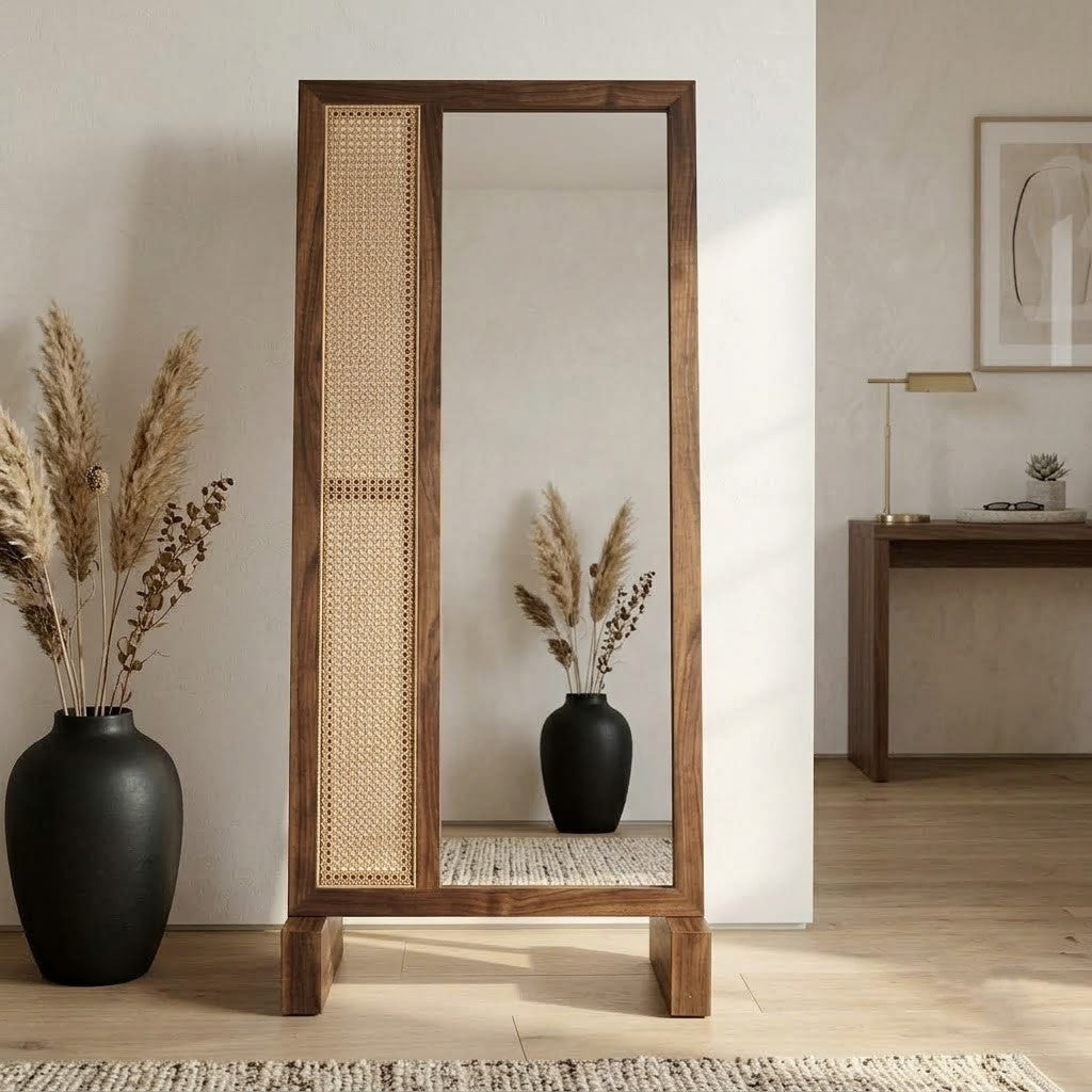 Sheesham Wood Standing Mirror for Bedroom & Entryway