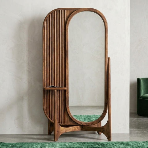 Sheesham Wood Vertical Dressing Mirror for Modern Home