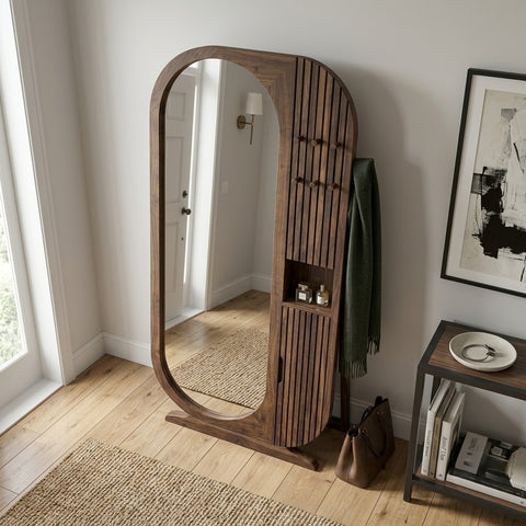 Sheesham Wood Vertical Mirror for Bedroom & Entryway