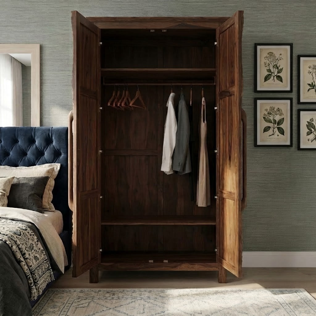 Sheesham wood bedroom wardrobe 36 x 22 x 72 inches
