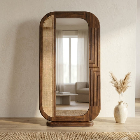 Sheesham wood dressing mirror with Dark Walnut finish