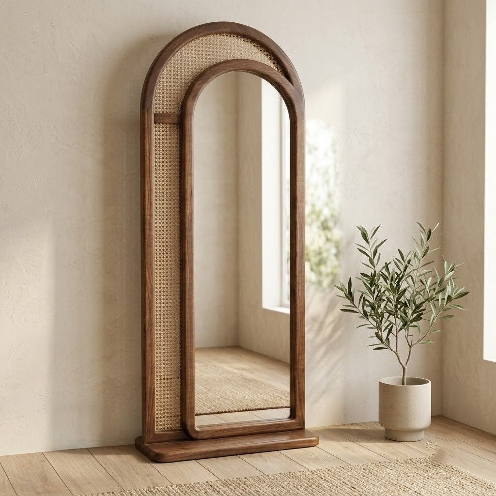 Sheesham wood framed full body mirror with Dark Walnut finish