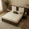 Priti Sheesham Wood Bed with Velvet Headboard