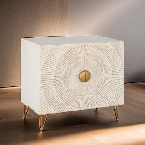 Abada White Gold Wooden Sideboard