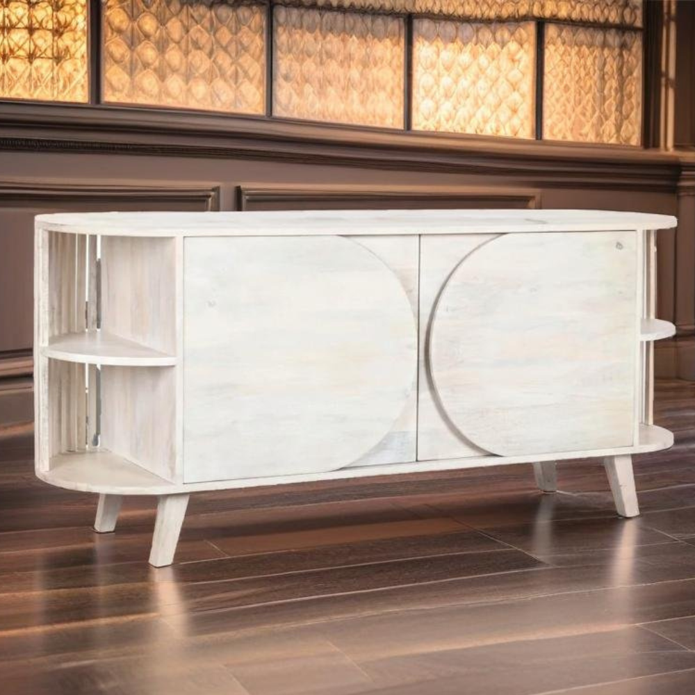 Cades White Wooden Sideboard