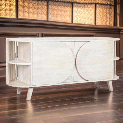 Cades White Wooden Sideboard