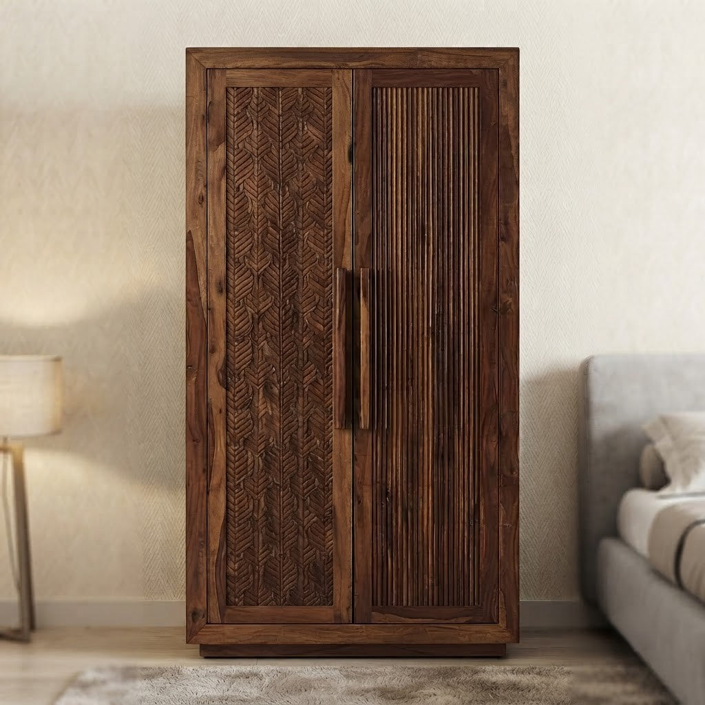 Solid Wood Cupboard for Clothes, 6 Ft Tall | PRITI