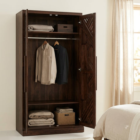 Space-Saving 6 Feet Wooden Wardrobe in Sheesham | PRITI