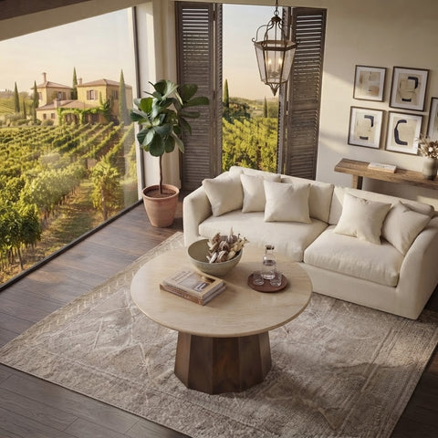 Square Sheesham wood coffee table for living room décor