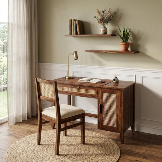 PRITI Sheesham Wood Study Table and Chair Set for Students | Kids | Adults