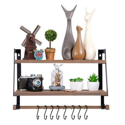 Surya Wall Rack Made Of Metal Wood | Wall Wine Rack
