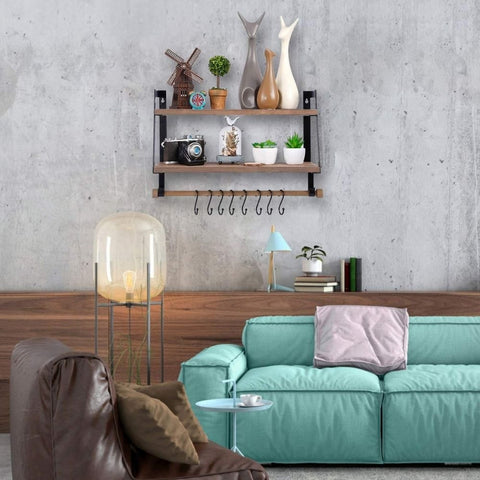 Surya Wall Rack Made Of Metal Wood | Wall Wine Rack